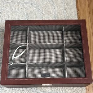 Stackers Brown Jewelry Organizer with Checkered Interior
